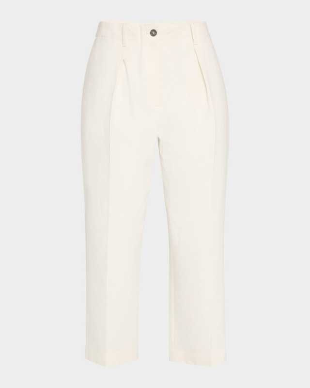 Creased Square Cotton Wool Chino Pants